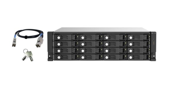 QNAP TL-R1620Sep-RP expansion storage 16 Bay Hot-swappable 3U Rackmount 4 x 12Gb/s SAS 3.0 wide ports