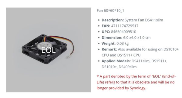 Synology DS411 REPLACEMENT FAN