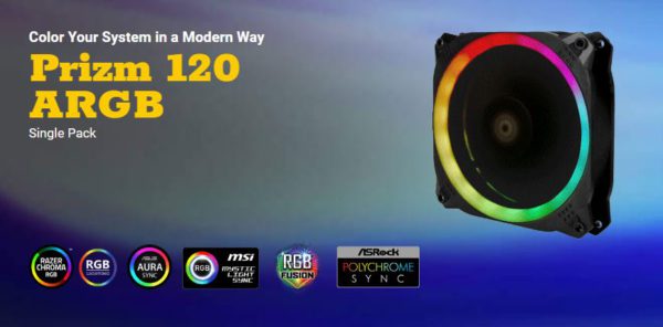 Antec Prizm 120mm ARGB PWM Fan V2 Dual-Ring Outer Fan - Hydraulic Bearing