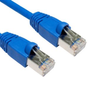 Hypertec CAT6A Shielded Cable 0.5m Blue Color 10GbE RJ45 Ethernet Network LAN S/FTP LSZH Cord 26AWG PVC Jacket