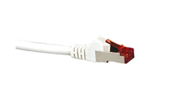 Hypertec CAT6A Shielded Cable 1m White Color 10GbE RJ45 Ethernet Network LAN S/FTP Copper Cord 26AWG LSZH Jacket