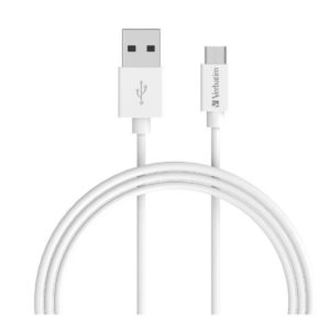 (LS) Verbatim Charge & Sync microUSB Cable 1m - White