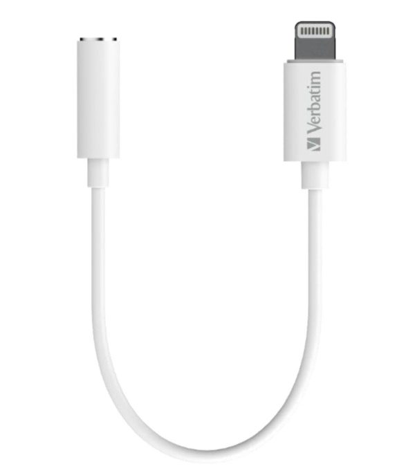 Verbatim USB-C to 3.5mm Headphone Jack 10cm - White