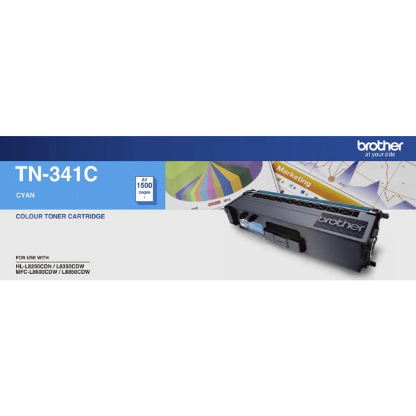 Brother TN-341C Colour Laser Toner- Standard Cyan