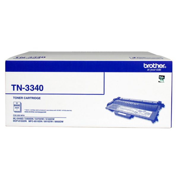 Brother TN-3340 Mono Laser toner - High yield - HL-5440D/5450DN/5470DW/6180DW & MFC-8510DN/8910DW/8950DW & DCP-8155DN-  up to 8000 pages