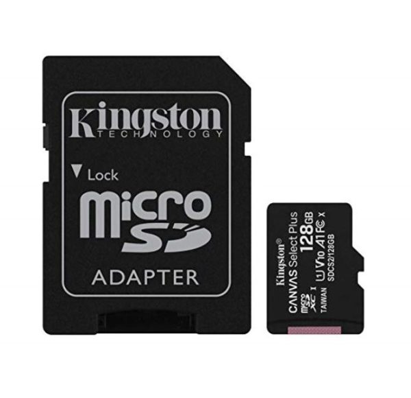 Kingston 128GB MicroSD SDHC SDXC Class10 UHS-I Memory Card 100MB/s Read 10MB/s Write with standard SD adaptor ~SDCS/128GB