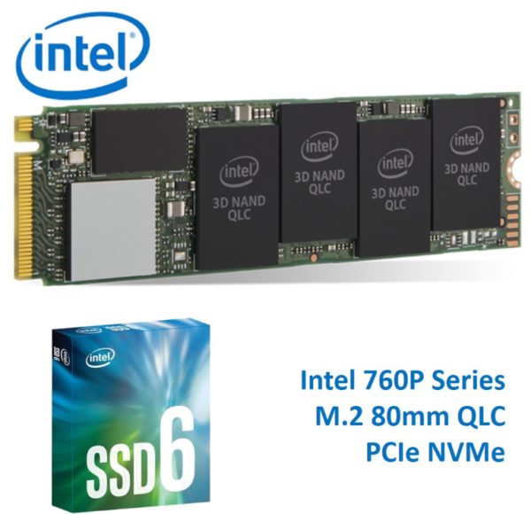 Intel 660P NVMe PCIe M.2 SSD 1TB 3D2 QLC 1800R/1800W MB/s 150K/220K IOPS 1.6M hrs MTBF Solid State Drive 5yrs Wty