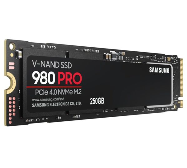 Samsung 980 Pro 250GB Gen4 NVMe SSD 6400MB/s 2700MB/s R/W 1000K/1000K IOPS 150TBW 1.5M Hrs MTBF M.2 2280 PCIe 4.0 Gen4 3-bit MLC V-NAND 5yrs Wty