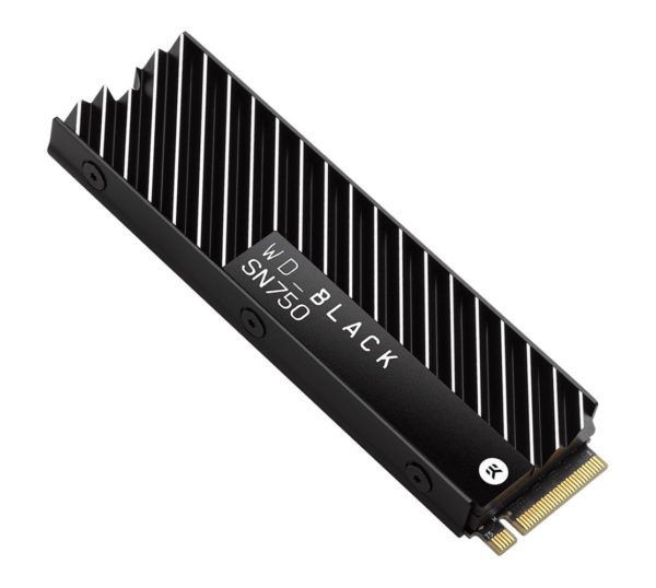 Western Digital WD Black SN750 500GB NVMe SSD with Heatsink 3430MB/s 2600MB/s R/W 300TBW 420K/380K IOPS M.2 2280 PCIe Gen 3 1.75mil hrs MTBF 5Yrs Wty
