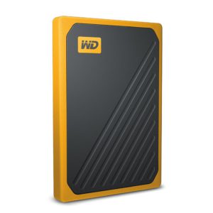 WD My Passport Go 500GB External Portable SSD 400 MB/s USB3.0 Tough Durable Drop Resistant Built-in Cable Amber Yellow for PC Mac 3yrs