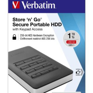 Verbatim Store 'n' Go Secure Portable HDD with Keypad Access 1TB - Black (LS)