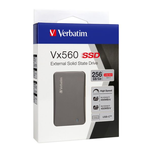 Verbatim Vx560 USB3.1 External SSD 256GB  (replacement of 47442)