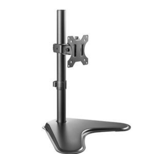 Brateck Single Free Standing Screen Economical double Joint Articulating Stell Monitor Stand Fit Most 13'-32' Monitor Up to 8 kg VESA 75x75/100x100
