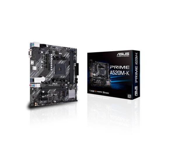 ASUS AMD PRIME A520M-K N Micro ATX AMD Ryzen AM4 Motherboard with M.2 support