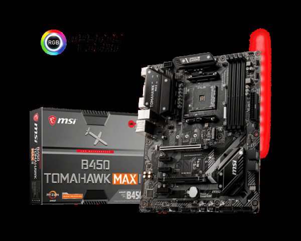 MSI B450 TOMAHAWK MAX II AM4 Ryzen ATX Motherboard 4xDDR4 5xPCI-e 1xM.2 DVI HDMI RAID LAN 6xSATAIII 1xUSB-C 6xUSB3.2 6xUSB2.0