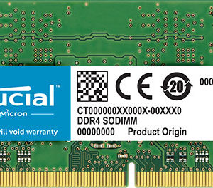 Crucial 8GB (1x8GB) DDR4 SODIMM 3200MHz CL22 1.2V Single Ranked Notebook Laptop Memory RAM