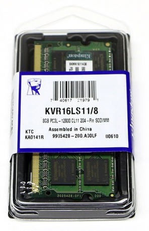 (LS) Kingston 8GB (1x8GB) DDR3L SODIMM 1600MHz 1.35V / 1.5V Dual Voltage ValueRAM Single Stick Notebook Memory