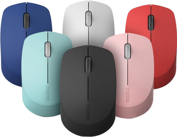 RAPOO M100 2.4GHz & Bluetooth 3 / 4 Quiet Click Wireless Mouse Blue -  1300dpi Connects up to 3 Devices