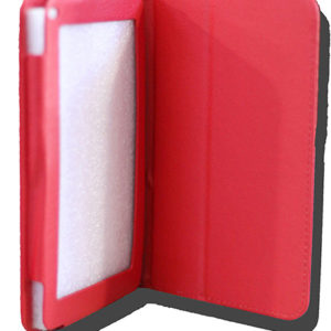 LeaderTab10Q Folio Case Red Faux Leather. Camera hole rear