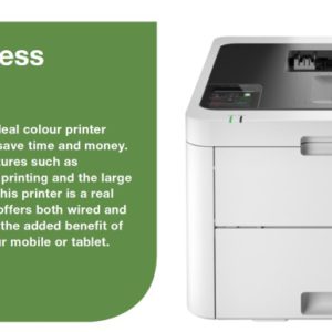 Brother HL-L3230CDW Colour LED Laser Printer with automatic 2-sided printing and wireless connectivity. 24ppm Mono and Colour