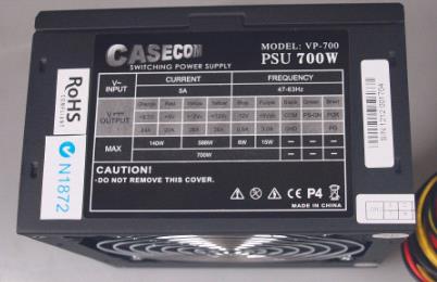 Casecom 700W ATX PSU 120mm Fan  PCIE 6+2 pins