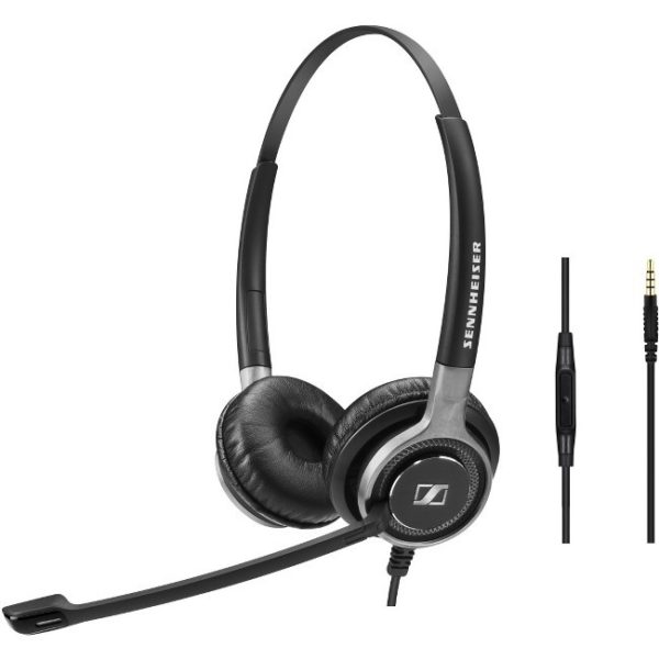 EPOS | Sennheiser Wired binaural UC headset with 3.5 mm jack connectivity. In-line mini call control for use with 3.5 mm jack.