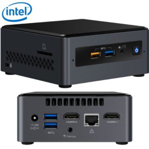 Intel NUC J4005 2.7GHz 2xDDR4 SODIMM 2.5' HDD 2xHDMI 2xDisplays GbE LAN WiFi BT 4xUSB3.0 2xUSB2.0 for Digital Signage POS no AC cord