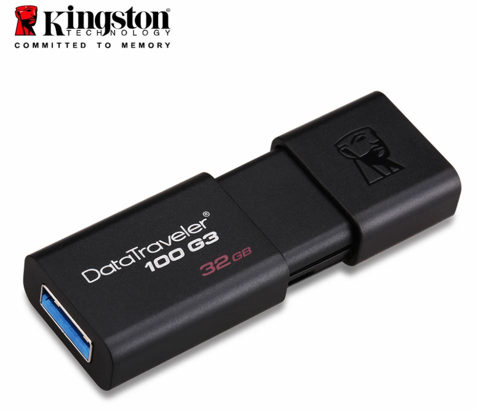 Kingston 32GB USB3.0 Flash Drive Memory Stick Thumb Key DataTraveler DT100G3 Retail Pack 5yrs warranty ~USK-DT100G3-32F DT100G3/32GBFR Technology Pty Ltd