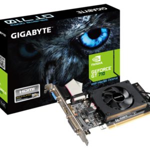 Gigabyte nVidia GeForce GT 710 2GB DDR3 PCIe Video Card 4K 3xDisplays HDMI DVI VGA Low Profile Fan ~VCG-N710D5-2GL LS