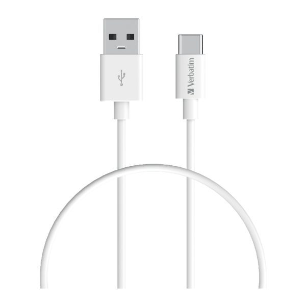 Verbatim Charge & Sync USB-C Cable 50cm - White USB C to USB A