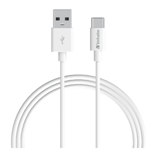 (LS) Verbatim Charge & Sync USB-C Cable 2m - White USB C to USB A