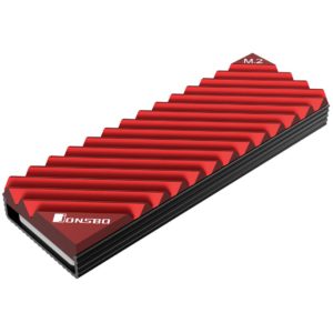 Jonsbo M.2-3 SSD Heatsink Cooling Pads for NVMe M.2 2280 SSD Heat Sink Dissipation Radiator Aluminum Alloy Red for Crucial P5 or WD SN850 PS5