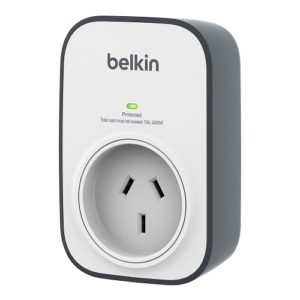 Belkin SurgeCube 1 Outlet Surge Protector - White/Grey(BSV102au)