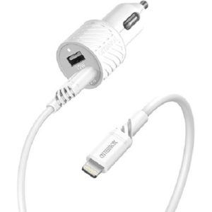 OtterBox Lightning to USB-A Car Charging Kit - 24W - Cloud Dream White (78-52698)