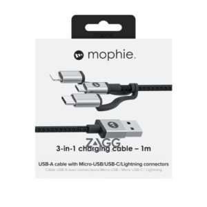 Mophie 3-in-1 Charging Cable (1M) - Black (409903220)