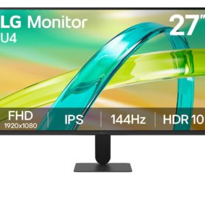 LG 27U411B-B 27" FHD 144Hz IPS Monitor,1ms,HDMI,VGA,Tilt,VESA