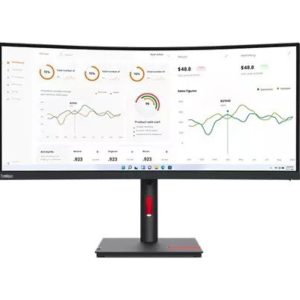 Lenovo T34w-30 34" WQHD Curved Monitor,DP,HDMI,USB-C,LAN,4xUSB,H/Adjst,Tlt,Swvl