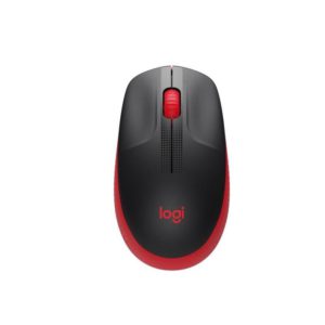Logitech M190 Full Size Wireless Optical Mouse, Black and Red