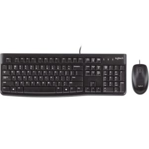 Logitech 920-002586 MK120 USB USB Keyboard and Mouse, Spill Resistant, Black