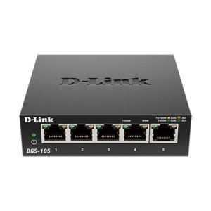 D-Link DGS-105 - 5-Port Gigabit Desktop Switch (Metal Housing)