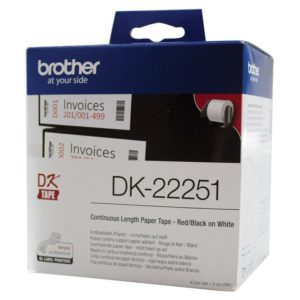 Brother White Continuous Paper Roll, 62mm x 15.24m