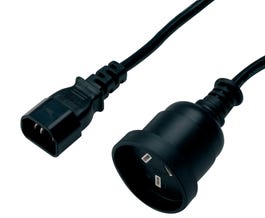 Hypertec H40UPSIEC150MM UPS Cable IEC Male to 3 Pin Power Socket, 150mm