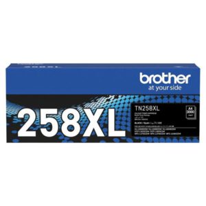 Brother TN-258XLBK Black High Yield Toner Cartridge, up to 3000 pages